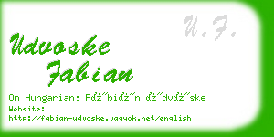 udvoske fabian business card